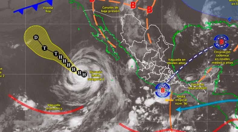 Huracán “Marie” se desplaza al suroeste de Baja California Sur 2 Huracán